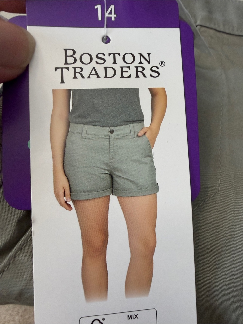 Boston Traders Women's Light greenish Gray Roll-Cuff Shorts